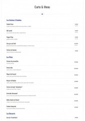 Menu Le Duplex - Cartes et menus