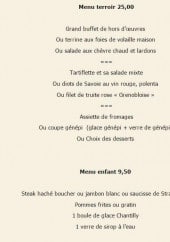 Menu Le Sporting - Le menu Terroir 25€ et le menu enfant à 9.50€