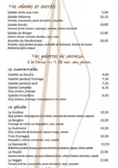 Menu Crêperie du Port - Les salades, entrées, galettes...