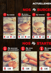 Menu MyFood - Les burgers, starters et menu enfant