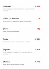 Menu Pizza Chic - Les pizzas charcutières