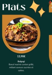 Menu Rice to meet you - Les plats