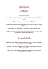 Menu La Taiga - La carte du soir : entrées et salades