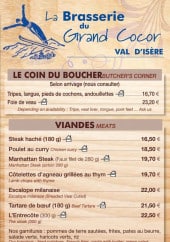 Menu Le grand cocor - Les plats et fromages