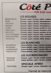 Menu Côté Pizza - Pizzas 