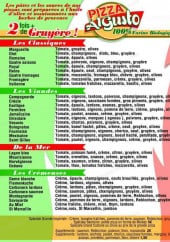 Menu Pizza Algusto - Les pizzas