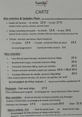 Menu Sandjo - La carte