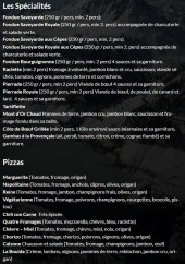 Menu La Bouida - Les spécialités, pizzas