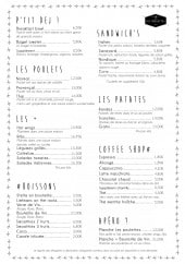 Menu Les poulettes - Les menus