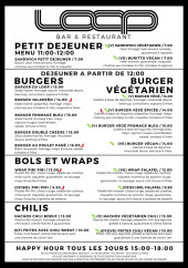 Menu Loop - les burgers, bols et wraps