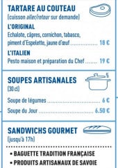 Menu Tummy - les tartares, sandwiches et gourmandises