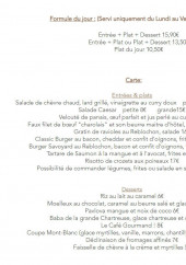 Menu La Corderie - La carte