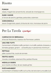 Menu Italoria - Risotto et à partager