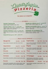 Menu Quadrifoglio - entrées, pizzas