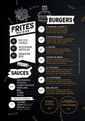 Menu Lenny's - Les burgers, frites, ...