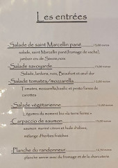 Menu le chalupot - les entrées