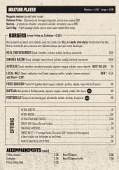 Menu Beacon - les burgers et accompagnements