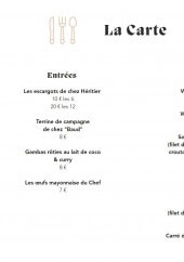 Menu Brasserie de la paix - La carte