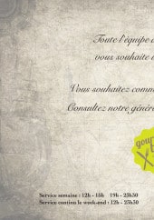 Menu Captain Pub - Les informations