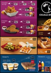 Menu Chicken Shop - Les chicken, fromages,...