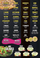 Menu Le panama - Les pizzas et salades