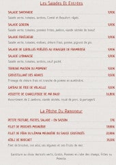 Menu Le ramoneur savoyard - Les salades, entrées et la pêche du ramoneur