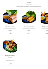 Menu Nouilles nouilles - Les entrées