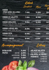 Menu Melyadem kebab Berliner - Les entrées, kebab et accompagnements