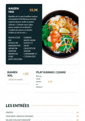 Menu Yatta Ramen - Kaizen mai et entrées