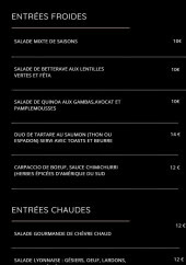 Menu Le Double Concept - Les entrées froides