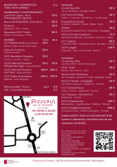 Menu la Pizzeria de la Taverne - Les boissons