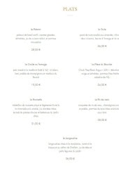 Menu Le Sarde - Les plats