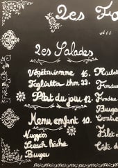 Menu Les fondues d'Augustin - Les salades, plats et desserts