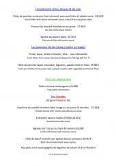 Menu Le vieux logis - poissons, viandes