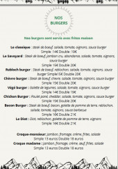 Menu Restaurant Le Marilyn - Les burgers