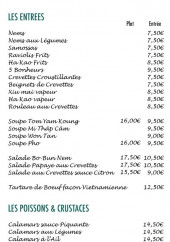 Menu Khantine - Les entrées et poissons