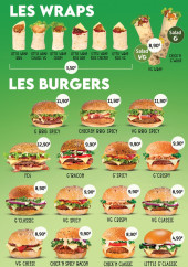 Menu Green 2 Green - Les wraps et burgers