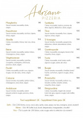 Menu Adriano - Pizzas