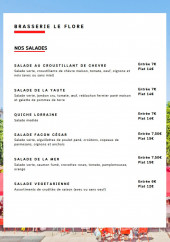 Menu Le Flore - Les salades