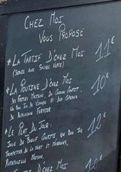 Menu Chez moi - Un exemple des plats