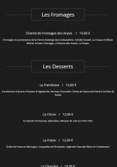 Menu L'Ourson - Fromages et desserts 
