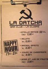 Menu La Datcha - Le happy hour