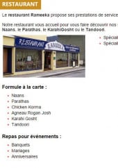 Menu Restaurant Rameeka - Les informations sur le menu 