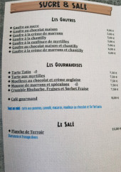 Menu Le Balcon de Merlet - Les sucrés et salés