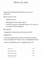 Menu La Passion Des Saveurs - Menu du jour
