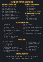 Menu O planète - La carte