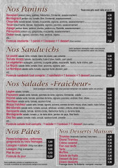 Menu Pizza Pepone - Les paninis, sandwiches, salades...