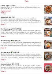 Menu Oson Doson - Les plats