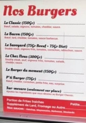 Menu Le Black Sheep - Les burgers