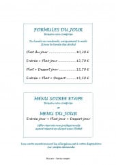 Menu Auberge d'Argonay - Les formules